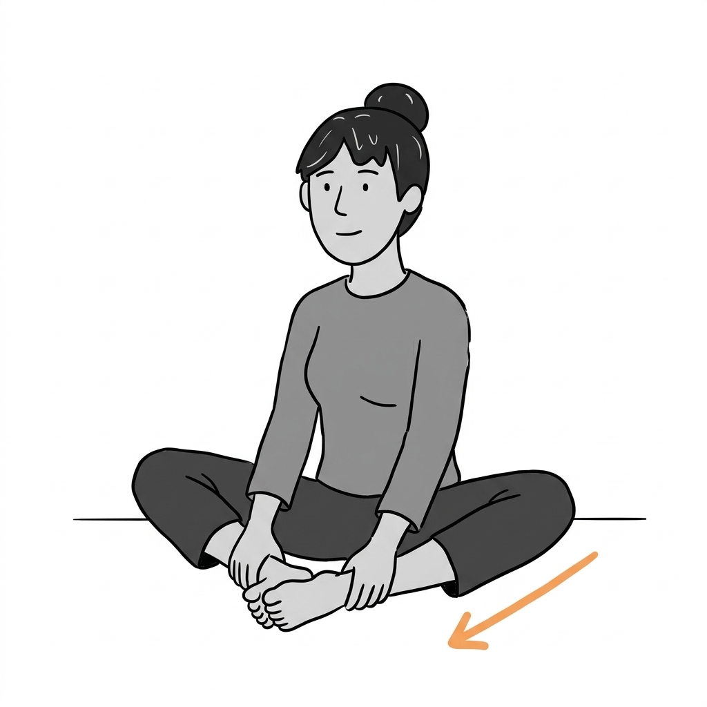 Illustration of butterfly inner-thigh stretch