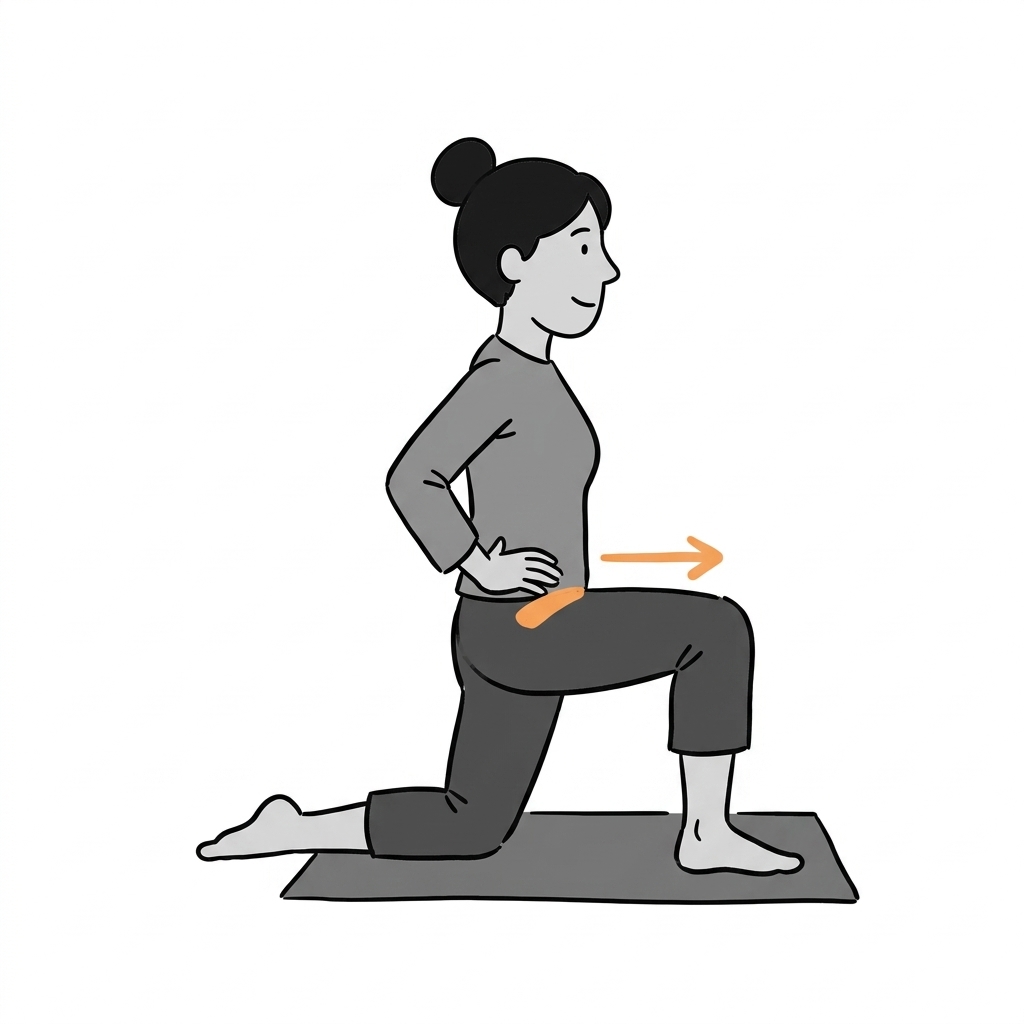 Illustration of half-kneeling hip-flexor stretch