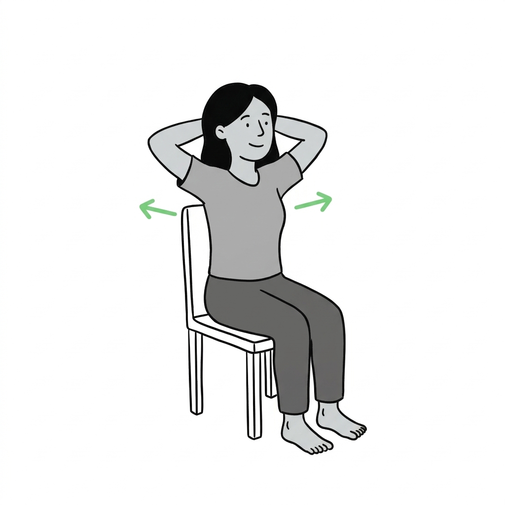 Illustration of hands-behind-head chest opener