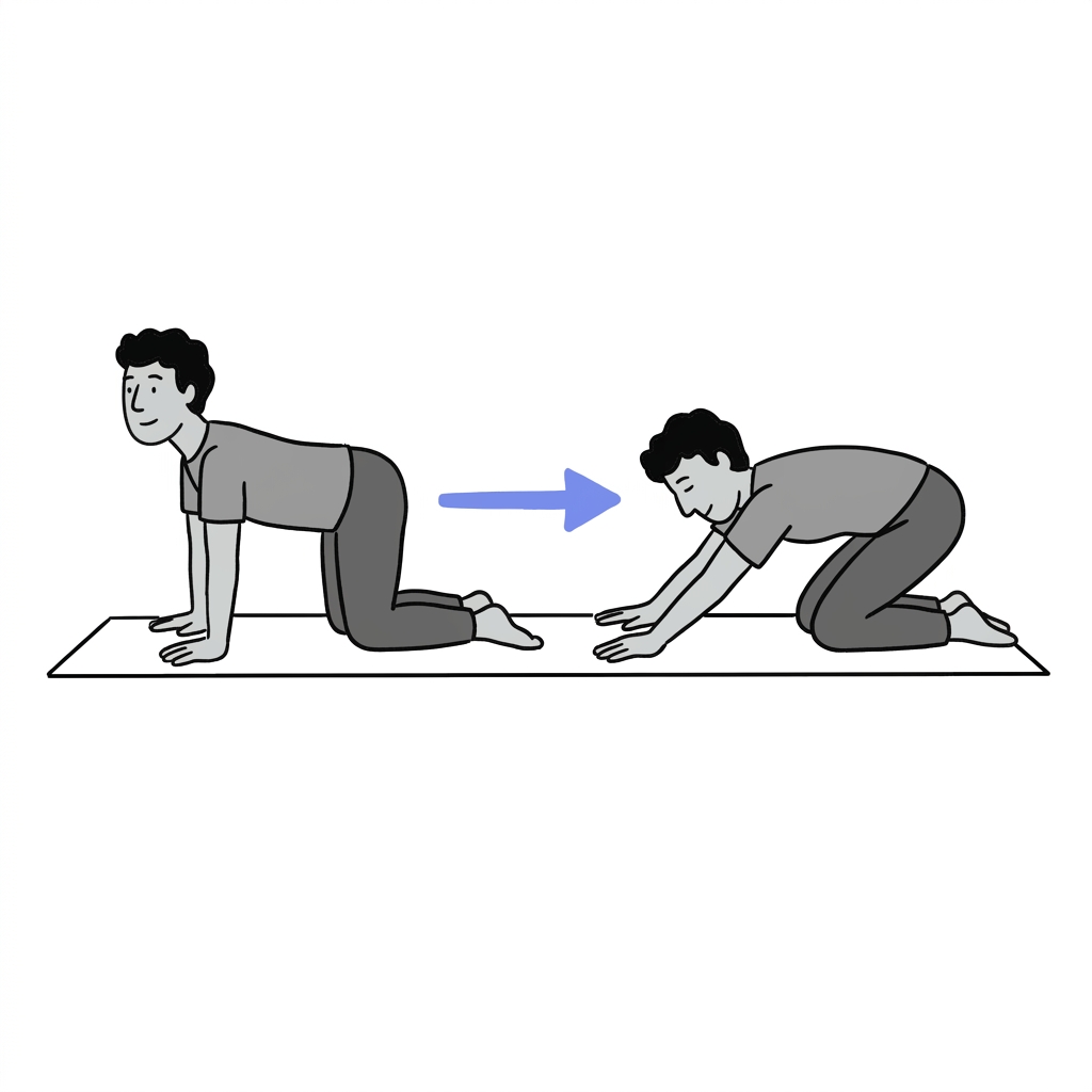 Illustration of kneeling back extension and rock-back