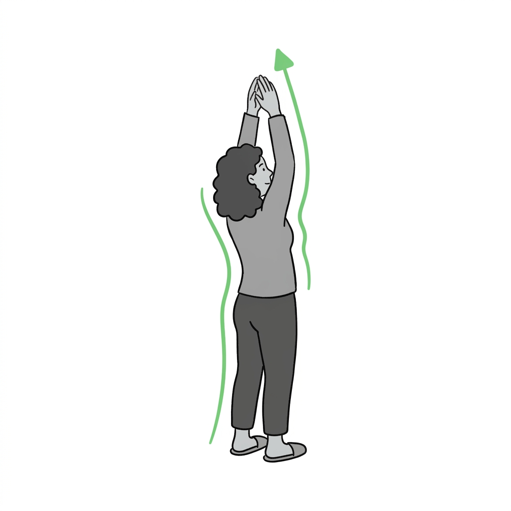 Illustration of overhead full-body reach