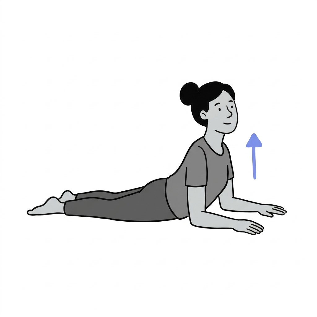 Illustration of prone elbow press-up