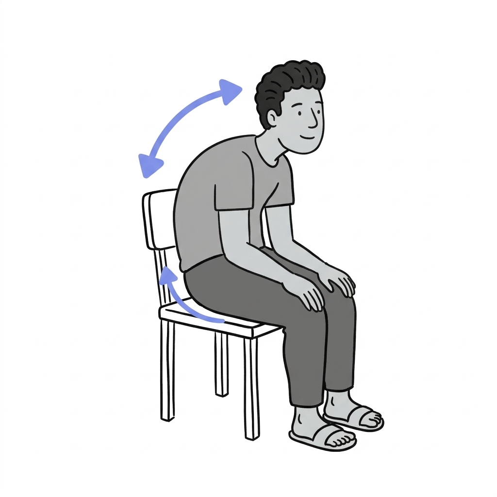 Illustration of seated cat-cow