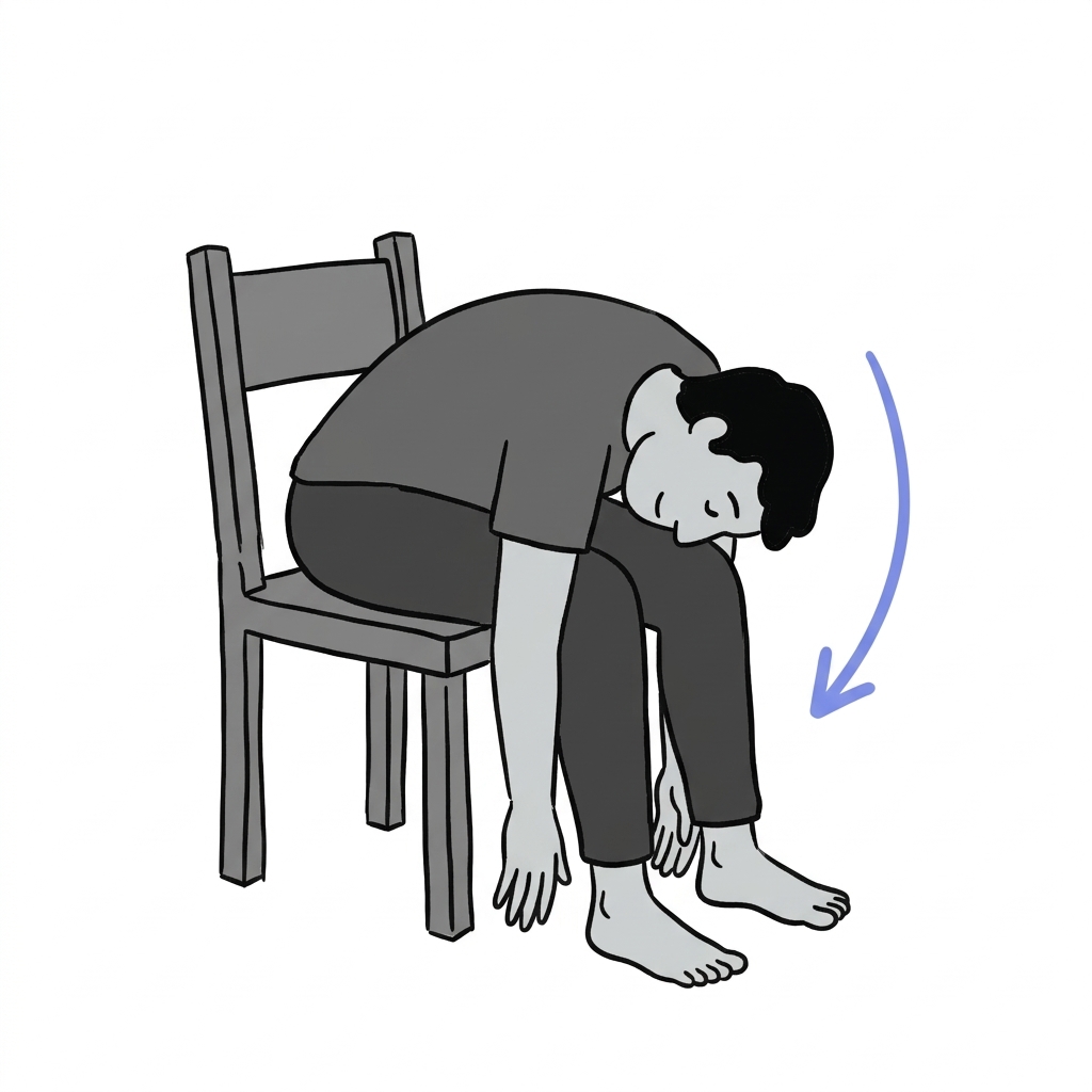 Illustration of seated forward back stretch