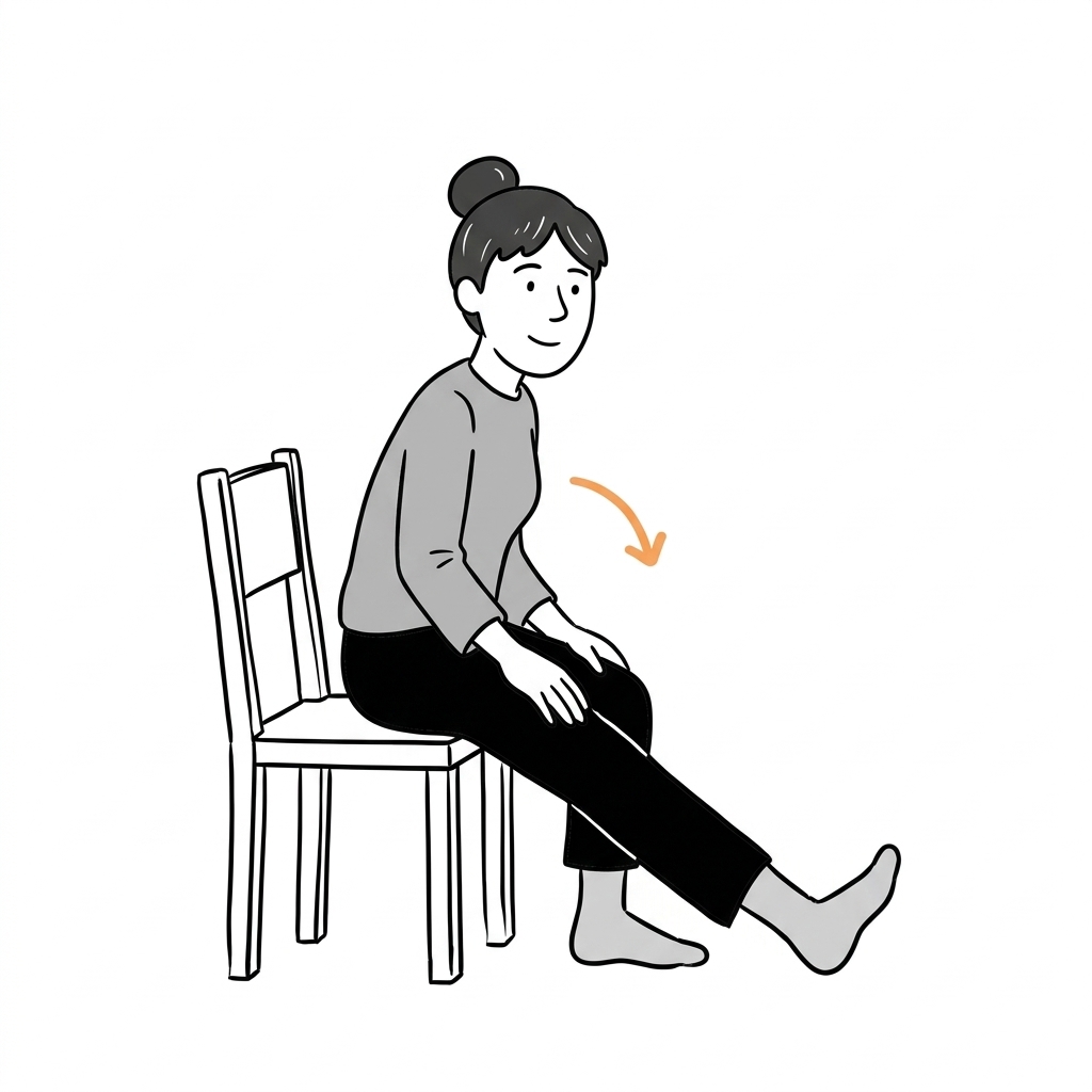 Illustration of seated hamstring stretch