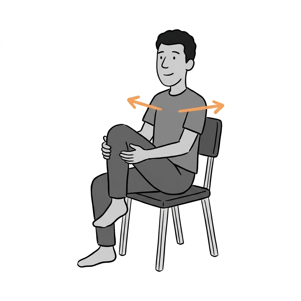 Illustration of seated knee-to-chest