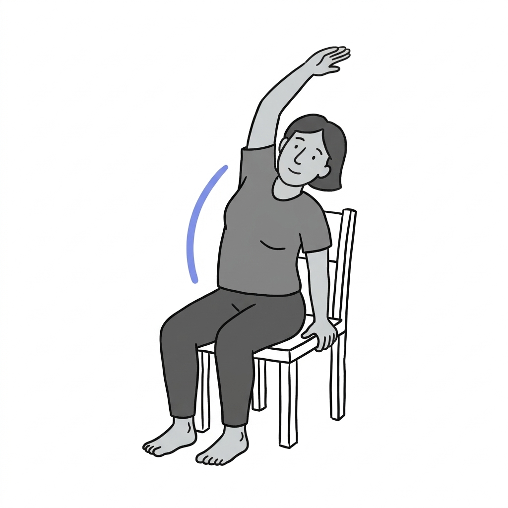 Illustration of seated side stretch