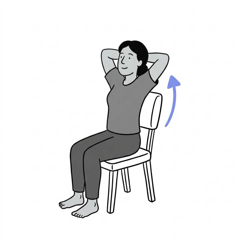 Illustration of seated thoracic extension