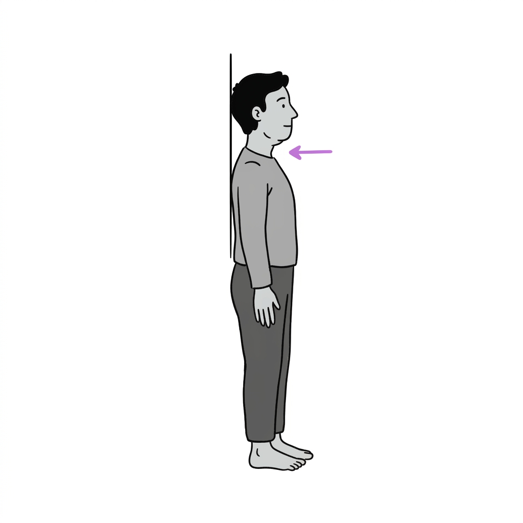 Illustration of neck retraction