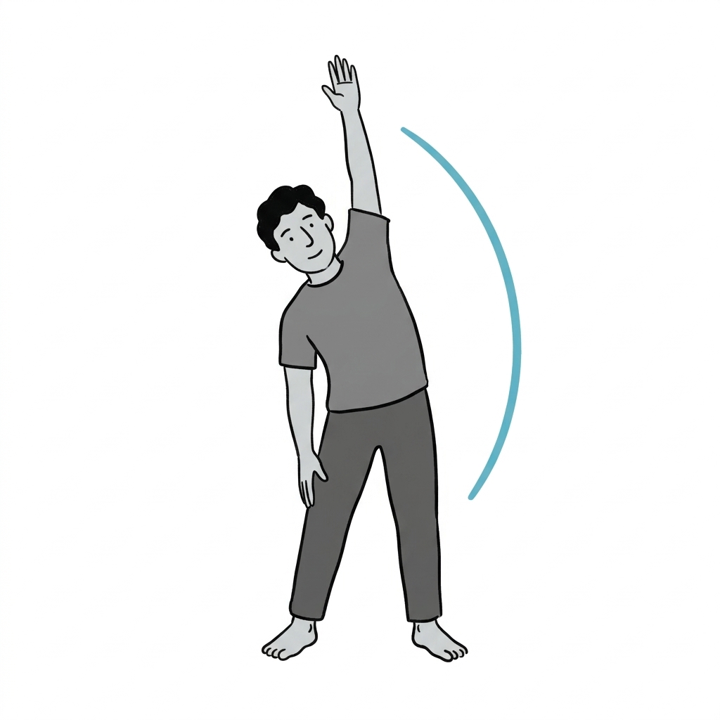 Illustration of standing side bend