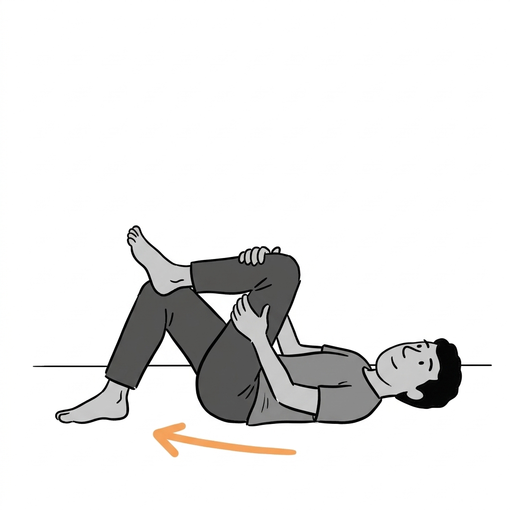 Illustration of supine figure-four glute stretch