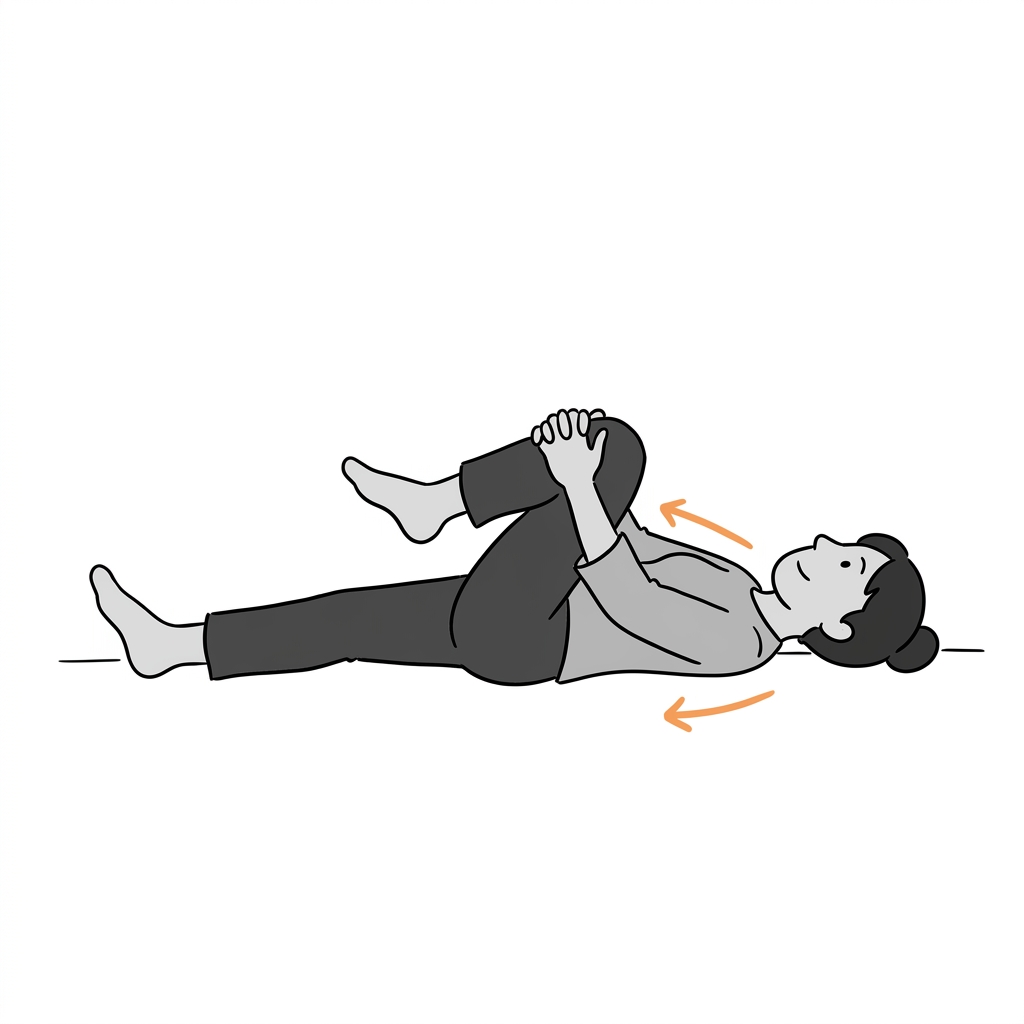 Illustration of supine single knee-to-chest